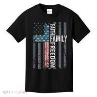 Faith Family Freedom Christian USA Cross Flag Kids T-Shirt thumb 0