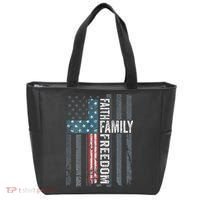 Faith Family Freedom Christian USA Cross Flag Tote Bag thumb 0