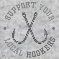 Funny Fishing Fisher Dad Gift Support Your Local Hookers Great Gift The Baniff Cuffed Pom Beanie thumb 2