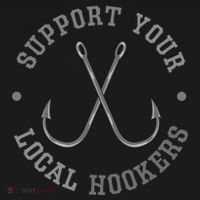Funny Fishing Fisher Dad Gift Support Your Local Hookers Great Gift Women's Hoodie thumb 2