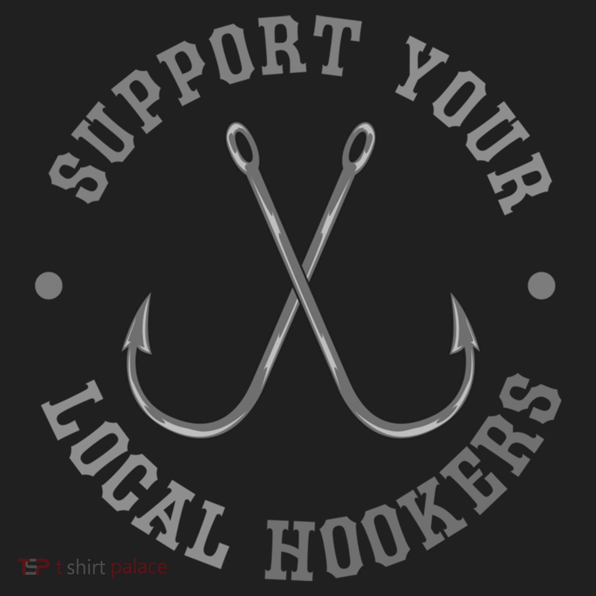 Funny Fishing Fisher Dad Gift Support Your Local Hookers Great Gift Golf Towel