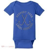 Funny Fishing Fisher Dad Gift Support Your Local Hookers Great Gift Baby Bodysuit thumb 0