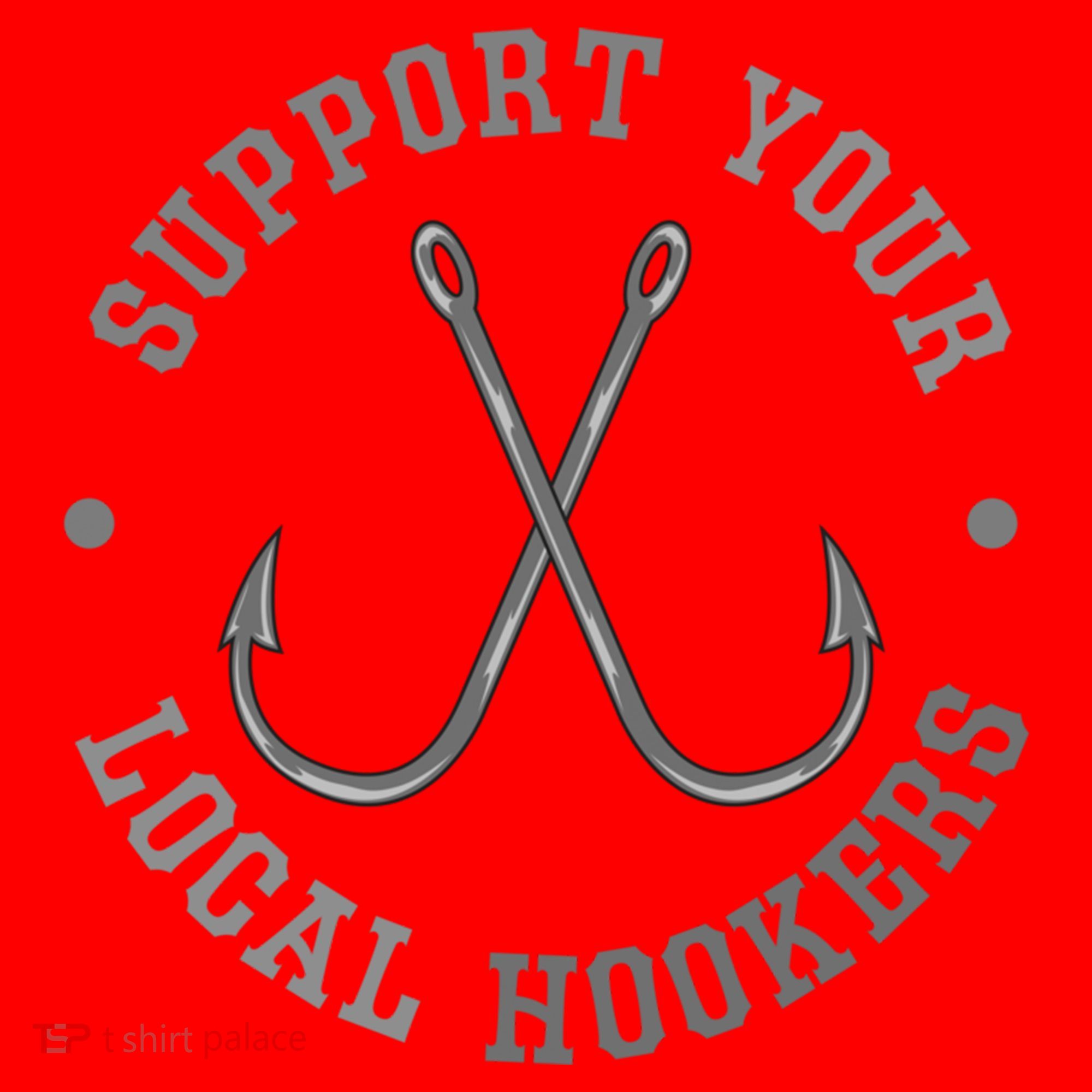 Funny Fishing Fisher Dad Gift Support Your Local Hookers Great Gift Santa Hat