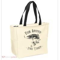 Funny Fishing Fish Around Find Trout Tote Bag thumb 2