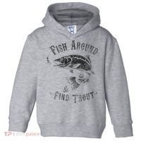 Funny Fishing Fish Around Find Trout Toddler Hoodie thumb 0
