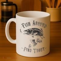 Funny Fishing Fish Around Find Trout Coffee Mug thumb 4