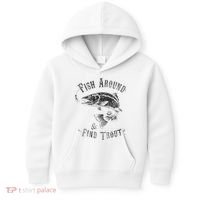 Funny Fishing Fish Around Find Trout Kids Hoodie thumb 0