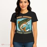 Funny Fishing Fish Around Find Trout Cast Your Line And Women's T-Shirt thumb 4