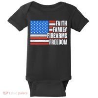 Faith Family Firearms Freedom Baby Bodysuit thumb 0