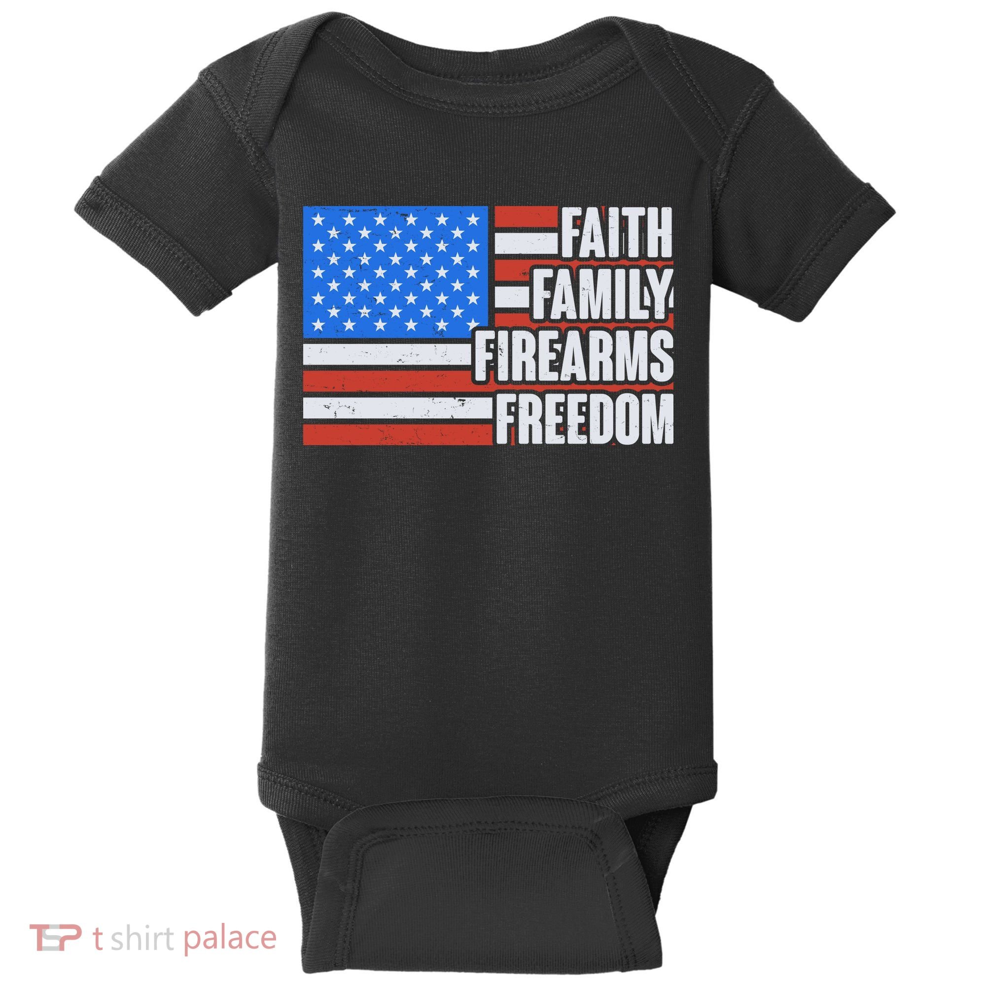 Faith Family Firearms Freedom Baby Bodysuit