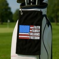 Faith Family Firearms Freedom Golf Towel thumb 2