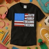 Faith Family Firearms Freedom Kids T-Shirt thumb 3