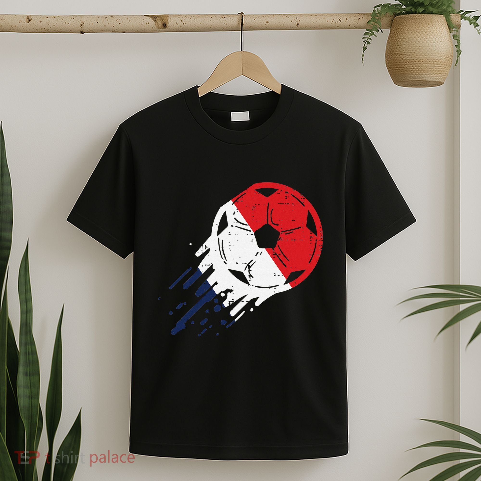 France Flag French Soccer Ball Football Fan    T-Shirt