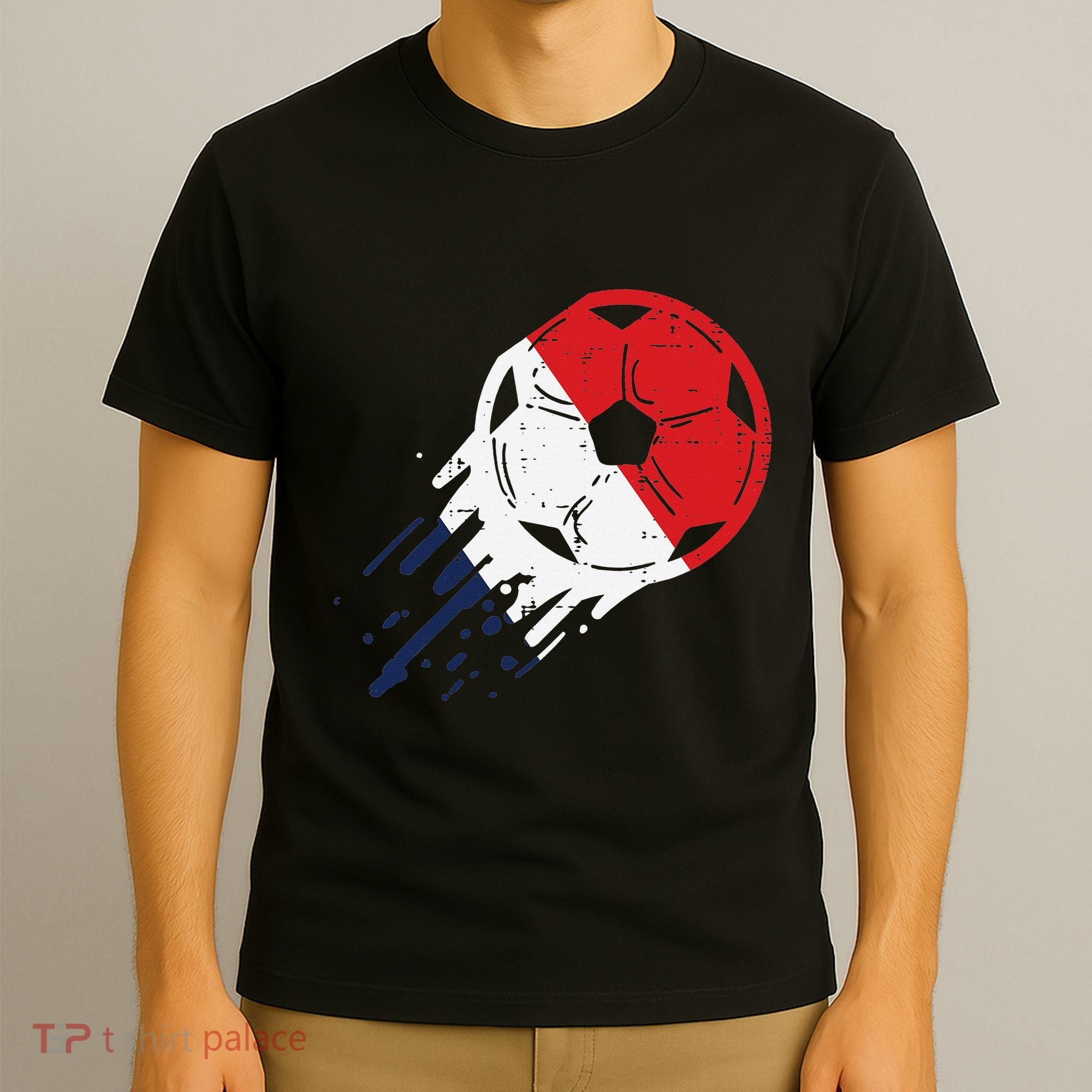 France Flag French Soccer Ball Football Fan    T-Shirt
