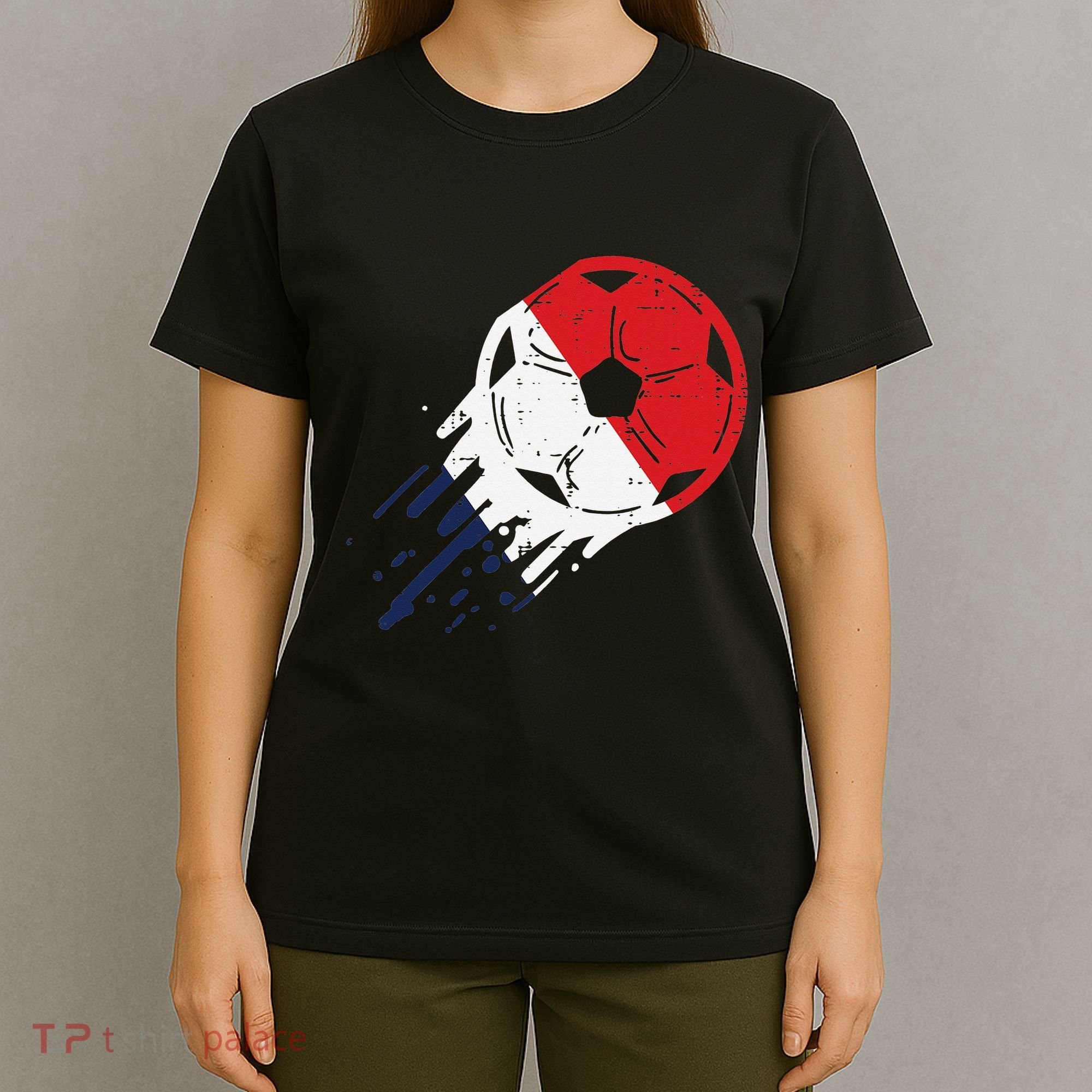 France Flag French Soccer Ball Football Fan    T-Shirt