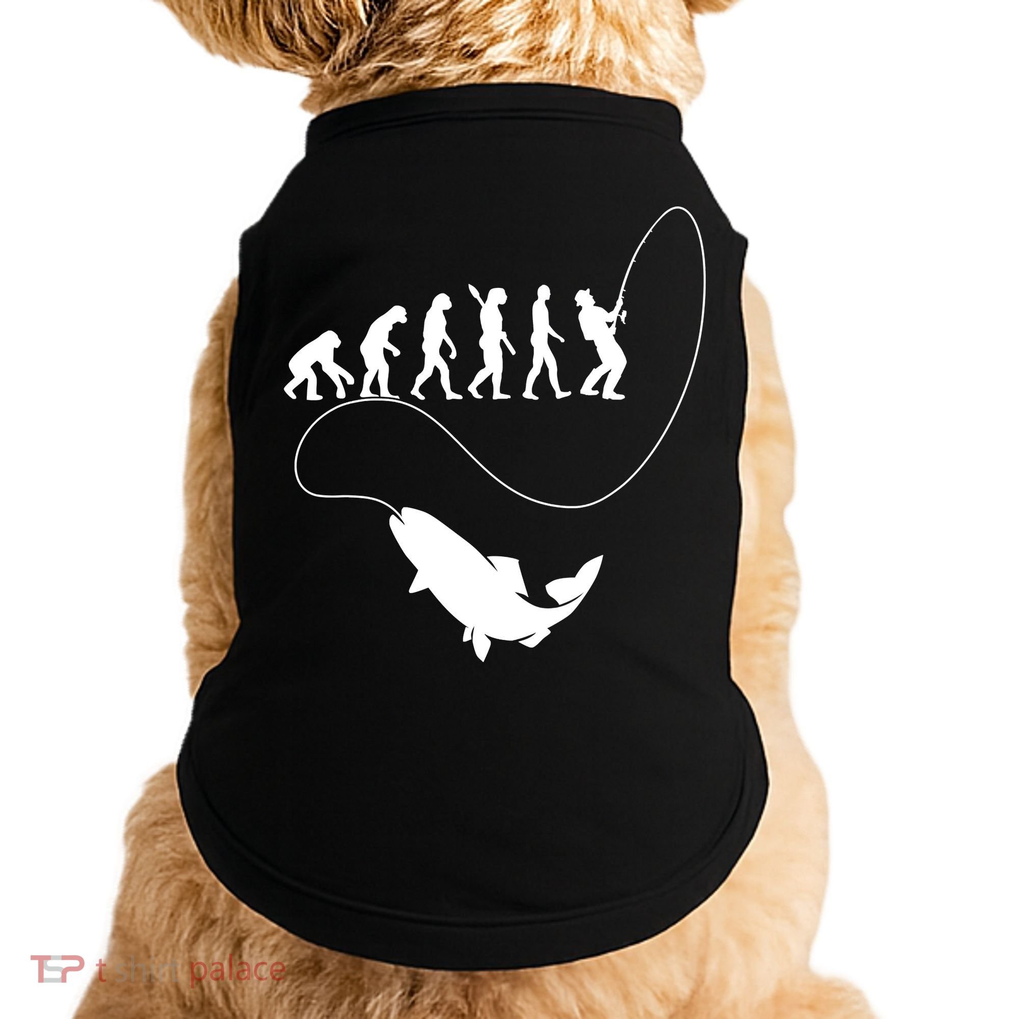 Funny Fisherman Fishing Evolution Doggie Tank