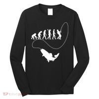 Funny Fisherman Fishing Evolution Long Sleeve Shirt thumb 0