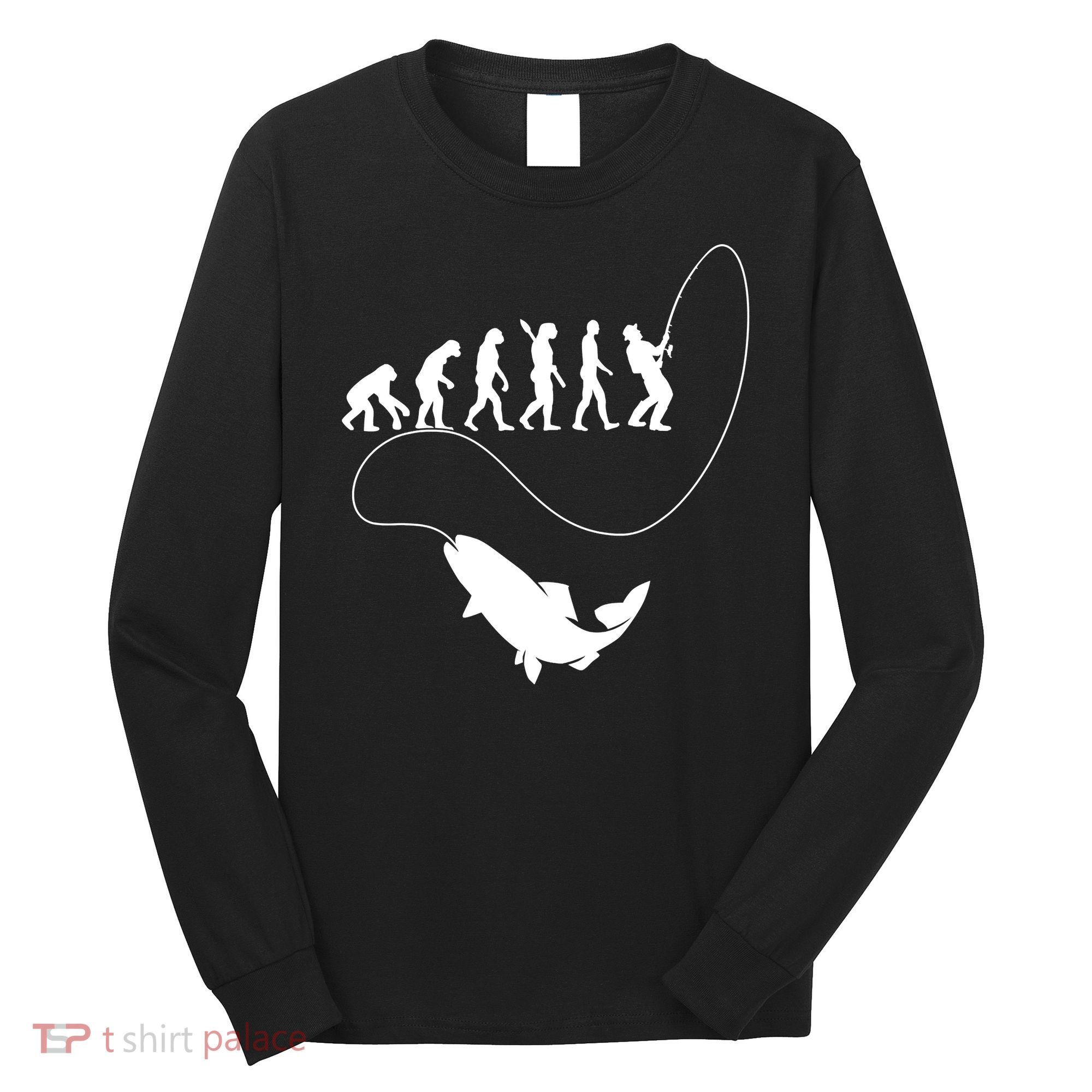 Funny Fisherman Fishing Evolution Long Sleeve Shirt
