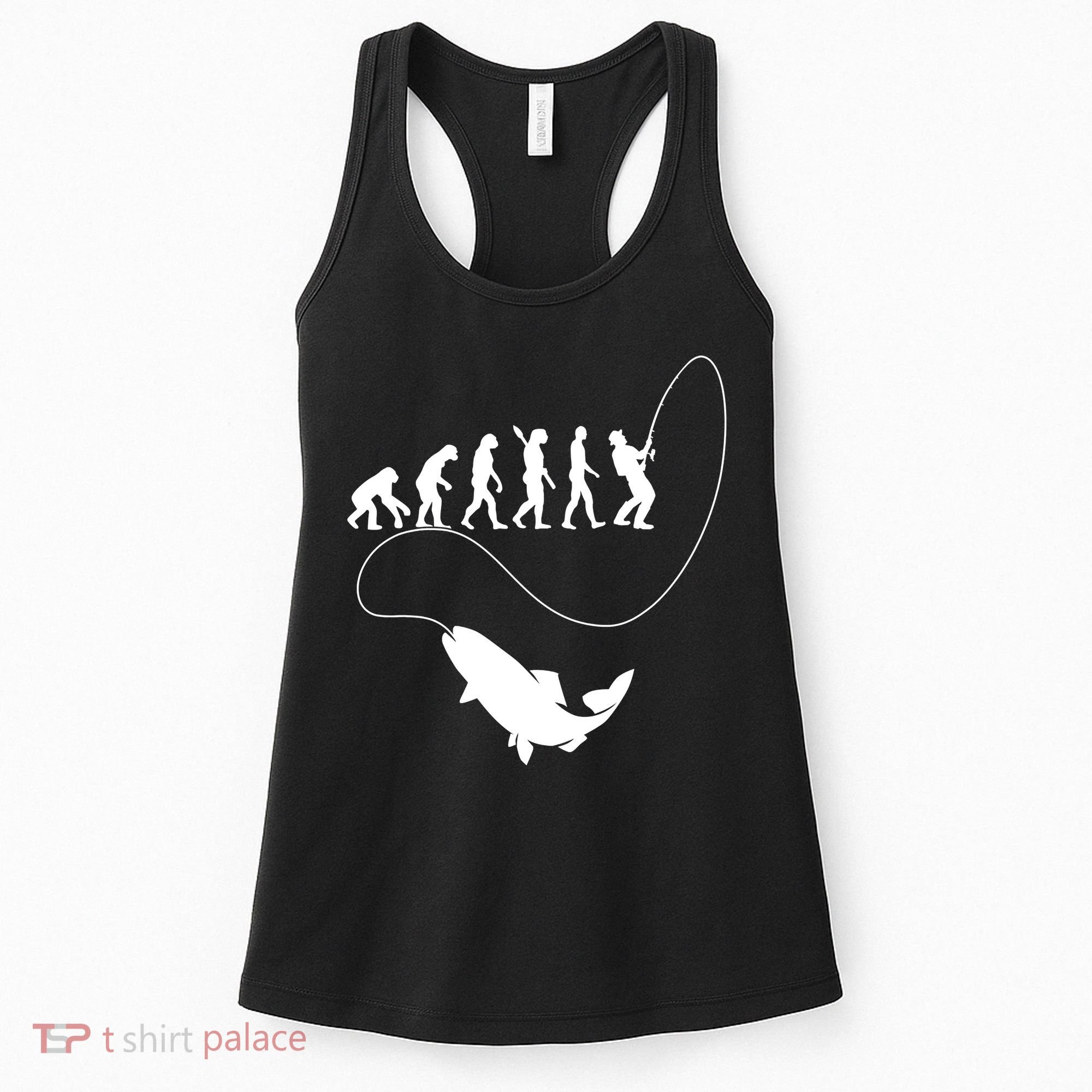 Funny Fisherman Fishing Evolution Women's Tank Top