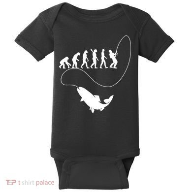 Funny Fisherman Fishing Evolution Baby Bodysuit