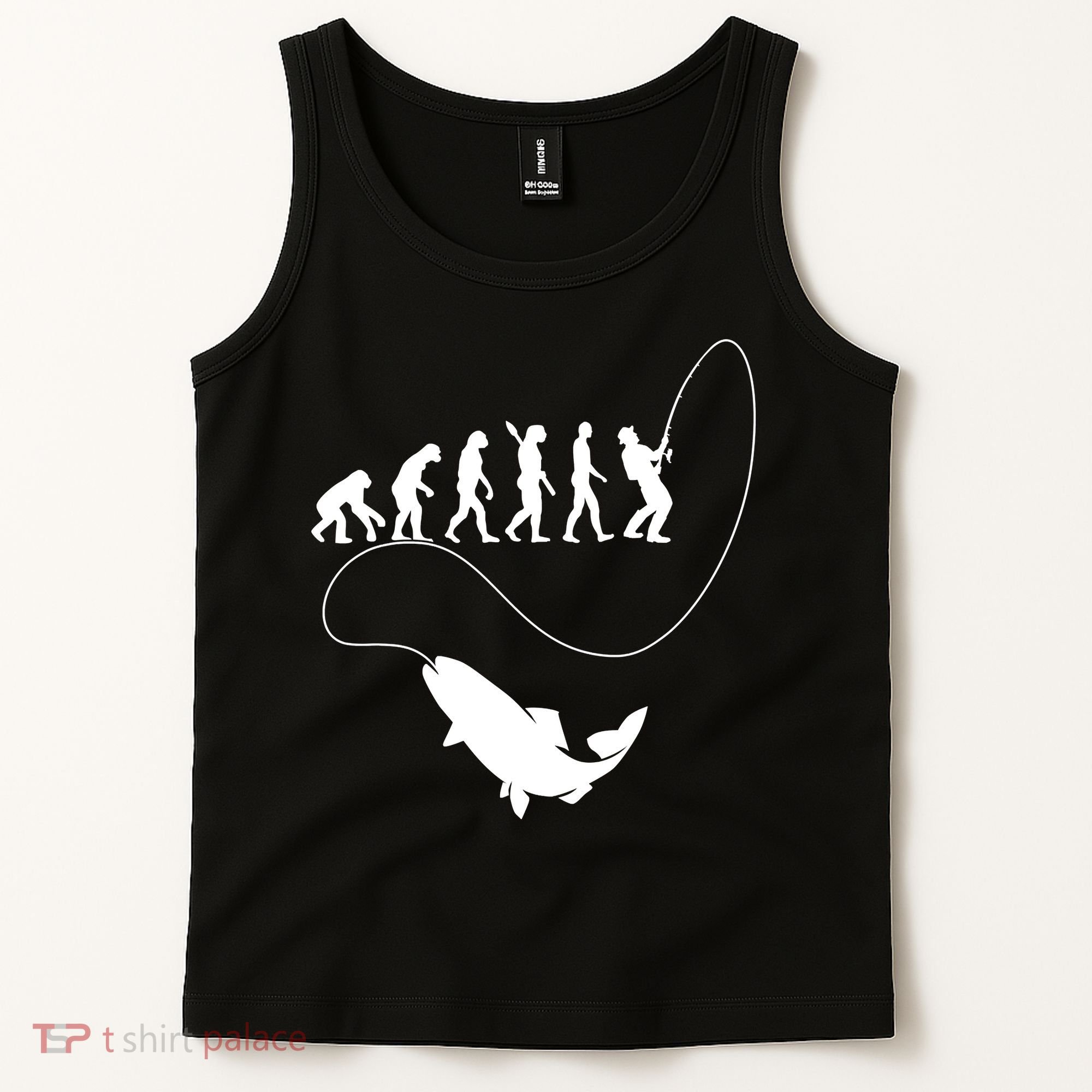 Funny Fisherman Fishing Evolution Tank Top