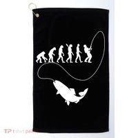 Funny Fisherman Fishing Evolution Golf Towel thumb 0