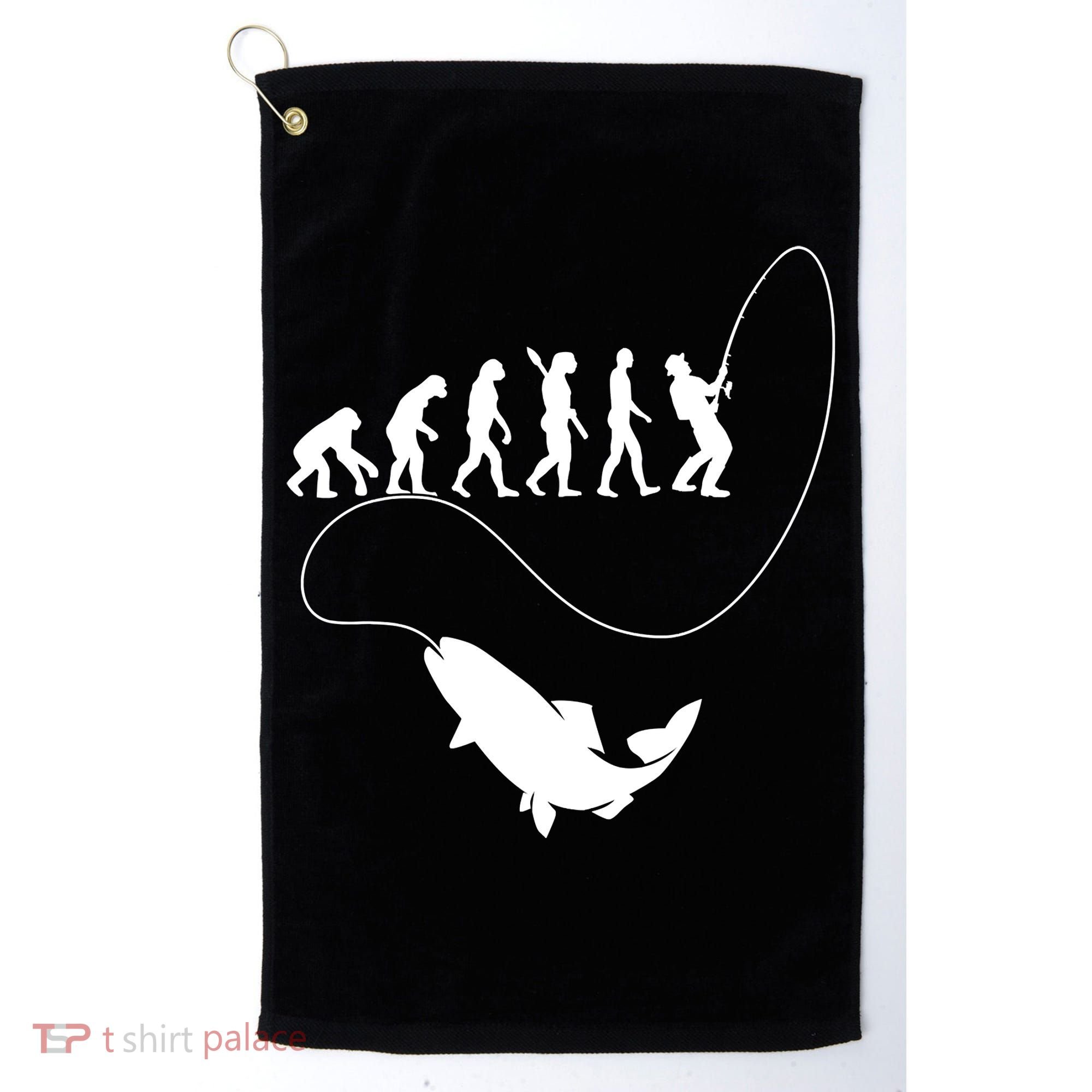 Funny Fisherman Fishing Evolution Golf Towel