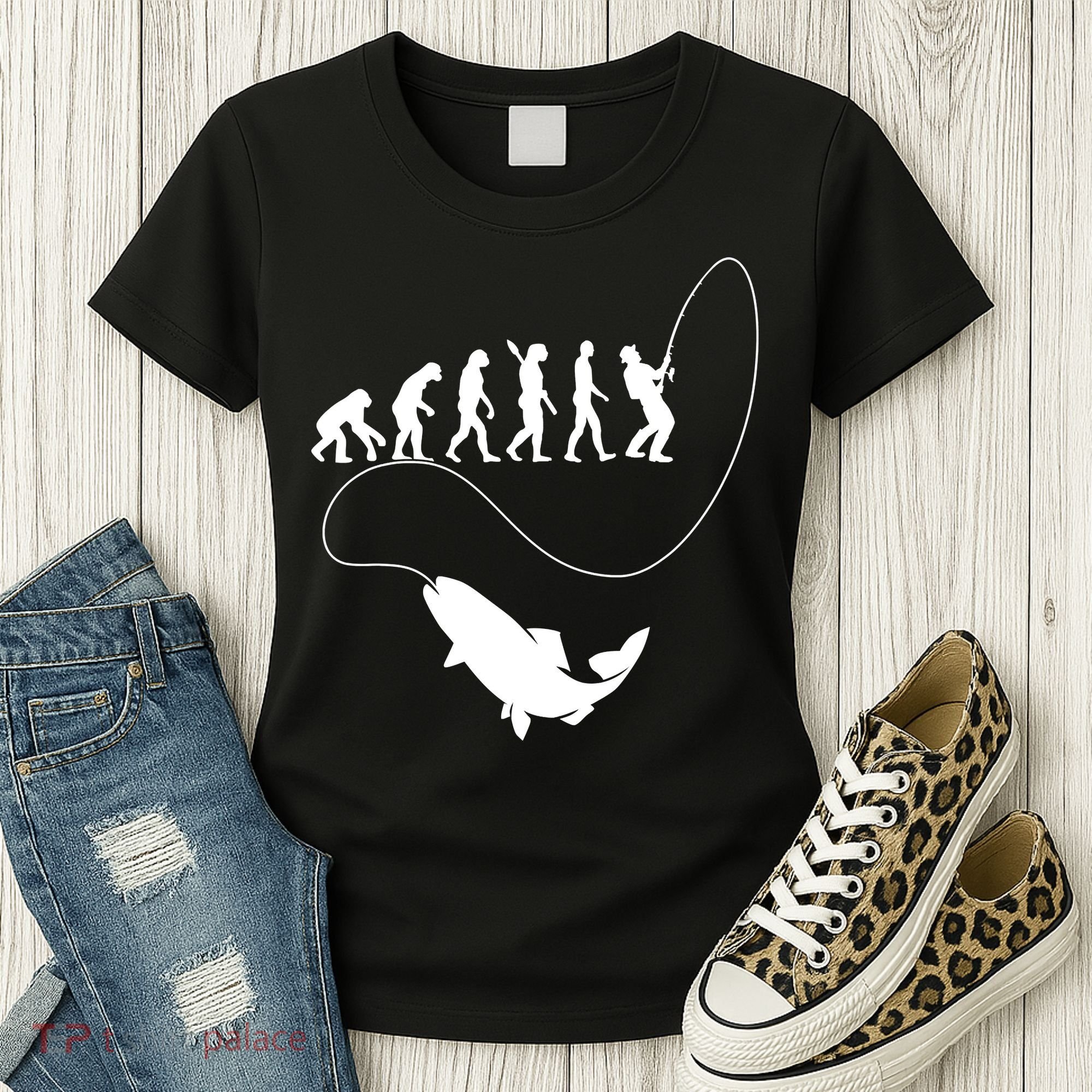 Funny Fisherman Fishing Evolution Women's T-Shirt