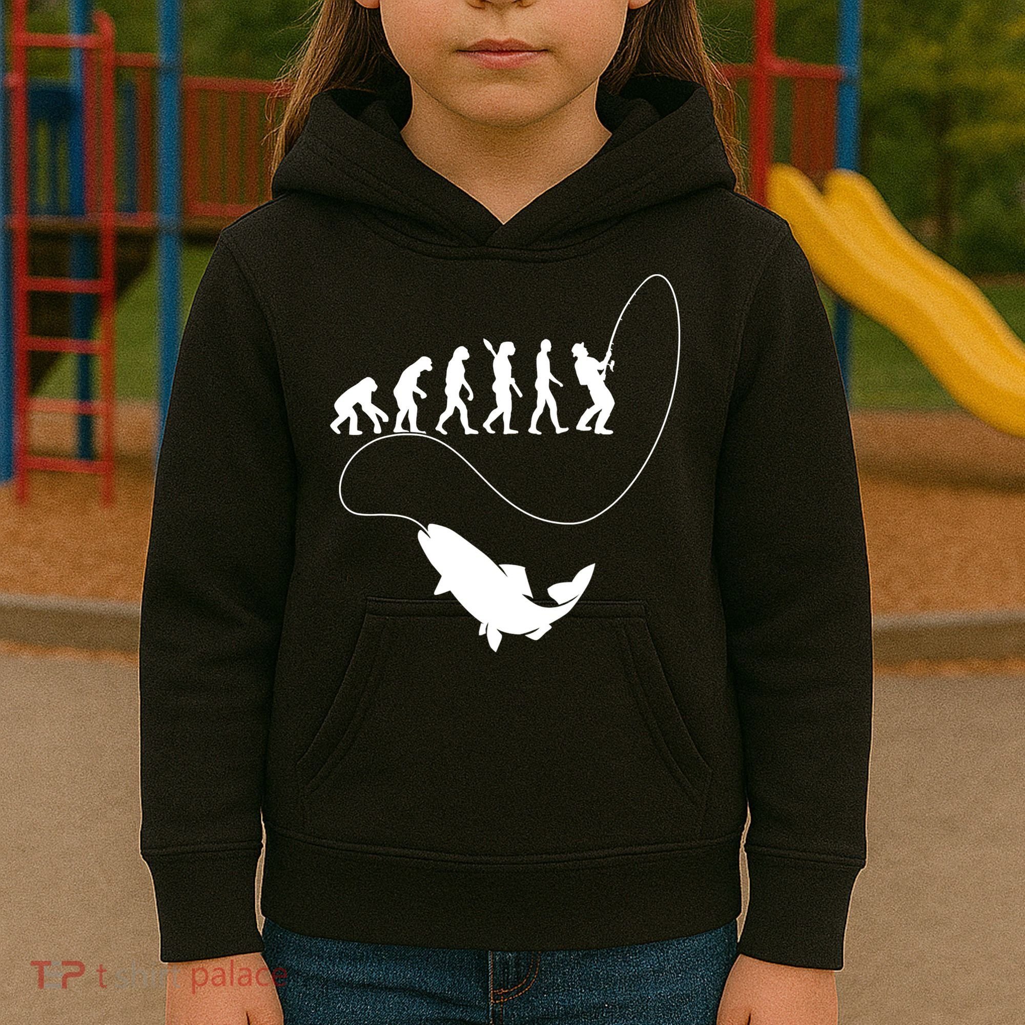 Funny Fisherman Fishing Evolution Kids Hoodie