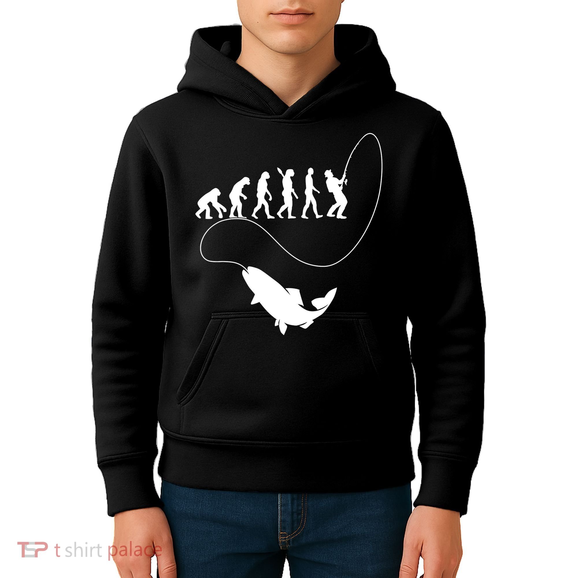 Funny Fisherman Fishing Evolution Kids Hoodie
