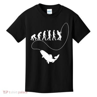 Funny Fisherman Fishing Evolution Kids T-Shirt