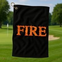 Fire Flame Golf Towel thumb 1