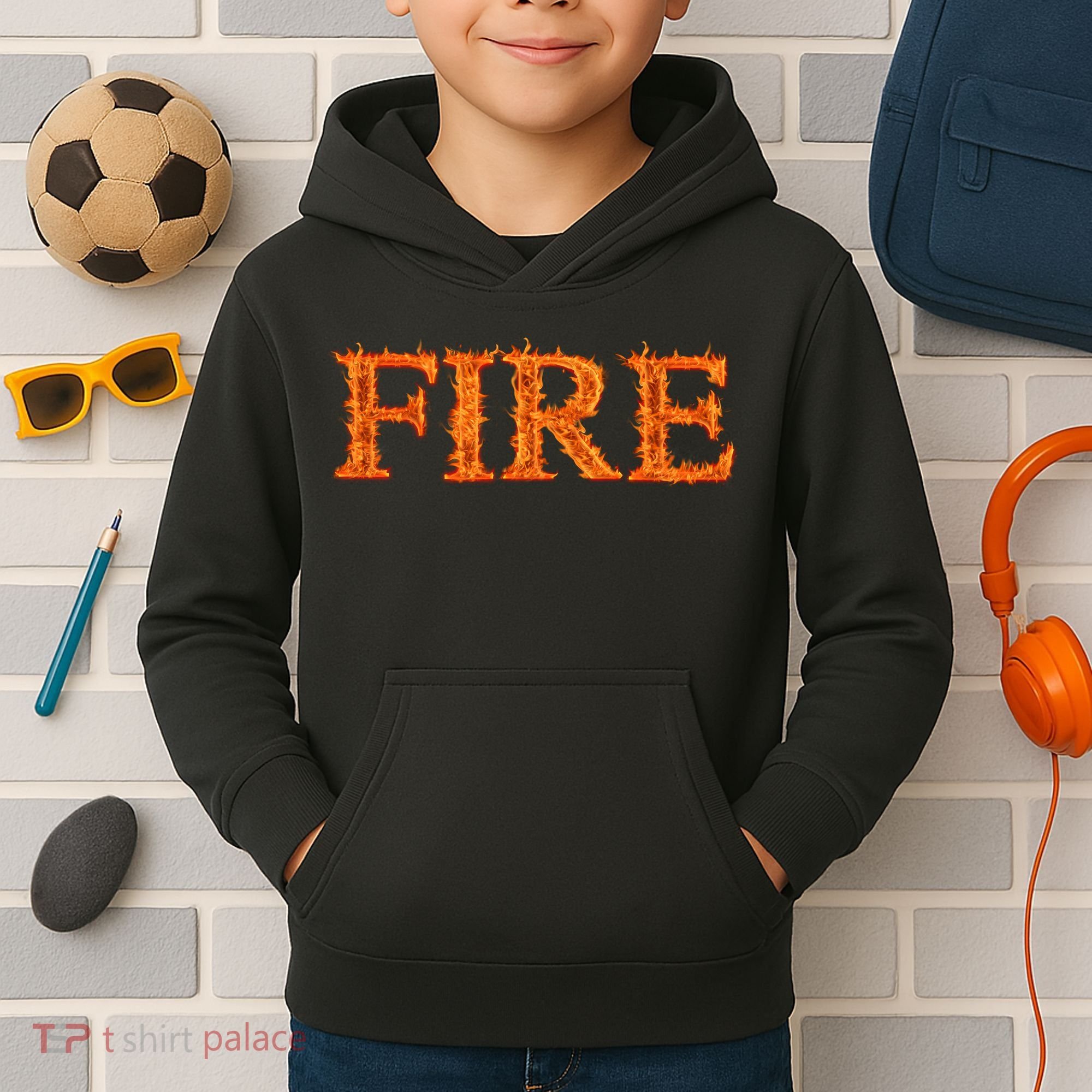 Fire Flame Kids Hoodie