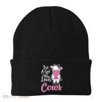 Funny Farming Farm Just A Girl Who Loves Cows Gift Beanie thumb 0