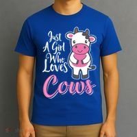 Funny Farming Farm Just A Girl Who Loves Cows Gift T-Shirt thumb 3