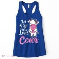 Funny Farming Farm Just A Girl Who Loves Cows Gift Women's Tank Top thumb 0