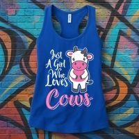 Funny Farming Farm Just A Girl Who Loves Cows Gift Women's Tank Top thumb 3