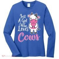 Funny Farming Farm Just A Girl Who Loves Cows Gift Women's Long Sleeve Shirt thumb 0
