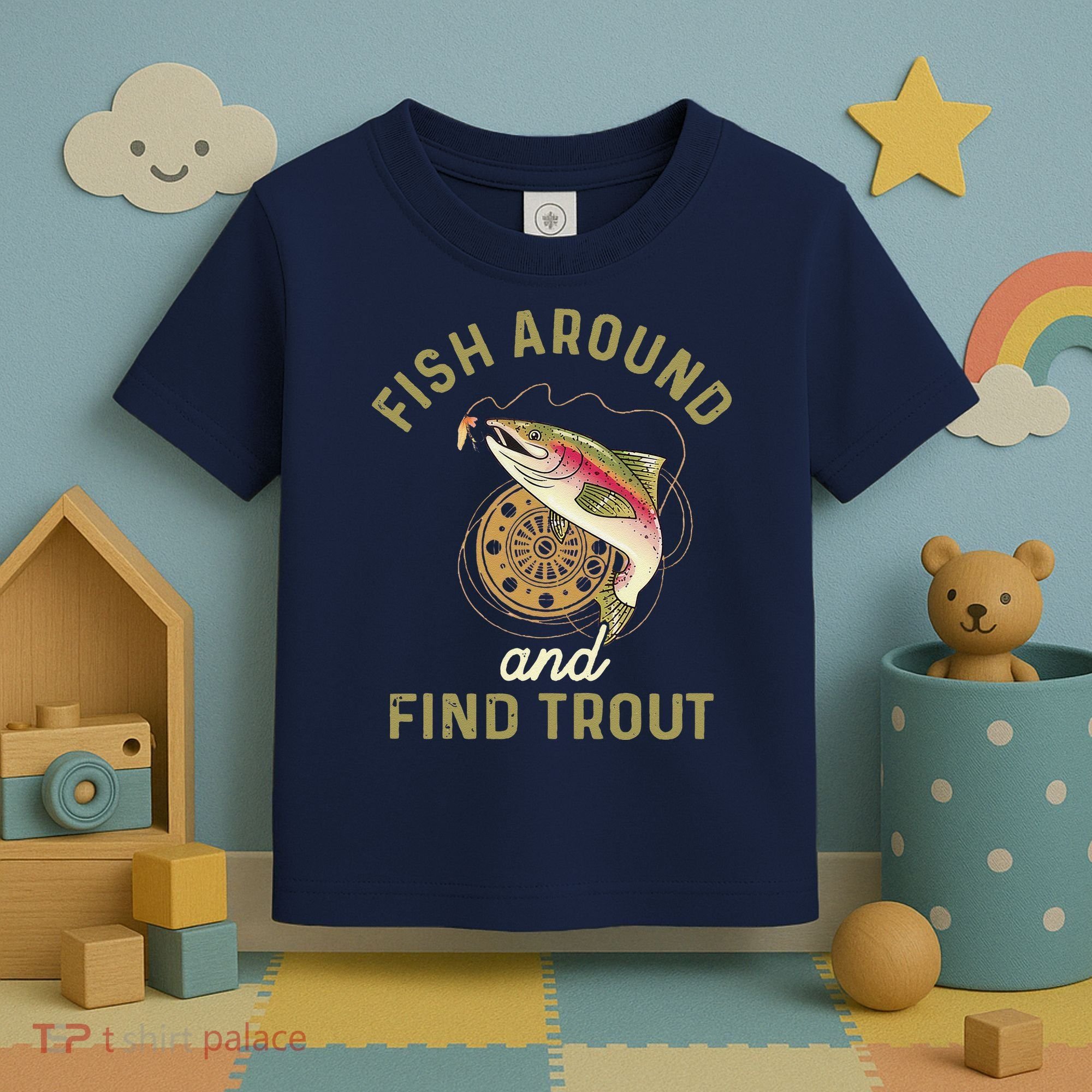 Funny Fishing Fish Around And Find Trout Toddler T-Shirt
