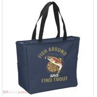 Funny Fishing Fish Around And Find Trout Tote Bag thumb 2