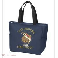 Funny Fishing Fish Around And Find Trout Tote Bag thumb 3