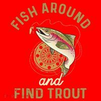 Funny Fishing Fish Around And Find Trout Santa Hat thumb 1