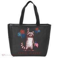 Feral & Free Funny Patriotic Racoon 4th July  Tote Bag thumb 0