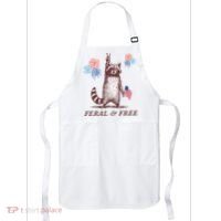 Feral & Free Funny Patriotic Racoon 4th July  Apron thumb 0