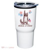 Feral & Free Funny Patriotic Racoon 4th July  Tumbler thumb 0