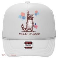 Feral & Free Funny Patriotic Racoon 4th July  Hat thumb 0