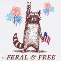 Feral & Free Funny Patriotic Racoon 4th July  Tank Top thumb 6