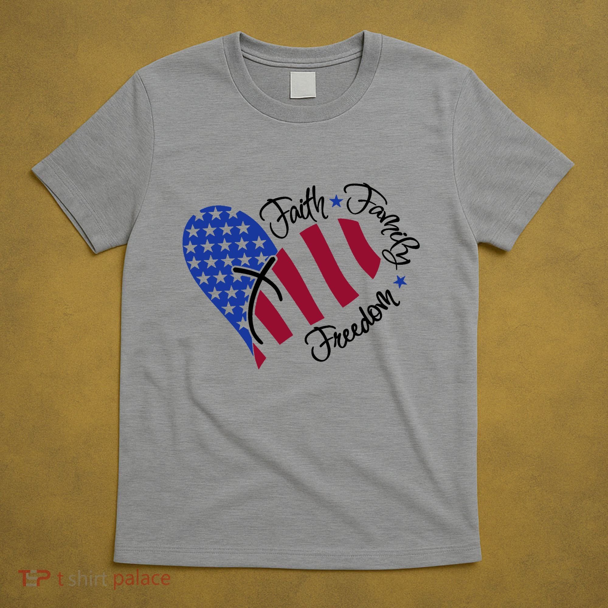 Faith Family Freedom USA Heart T-Shirt