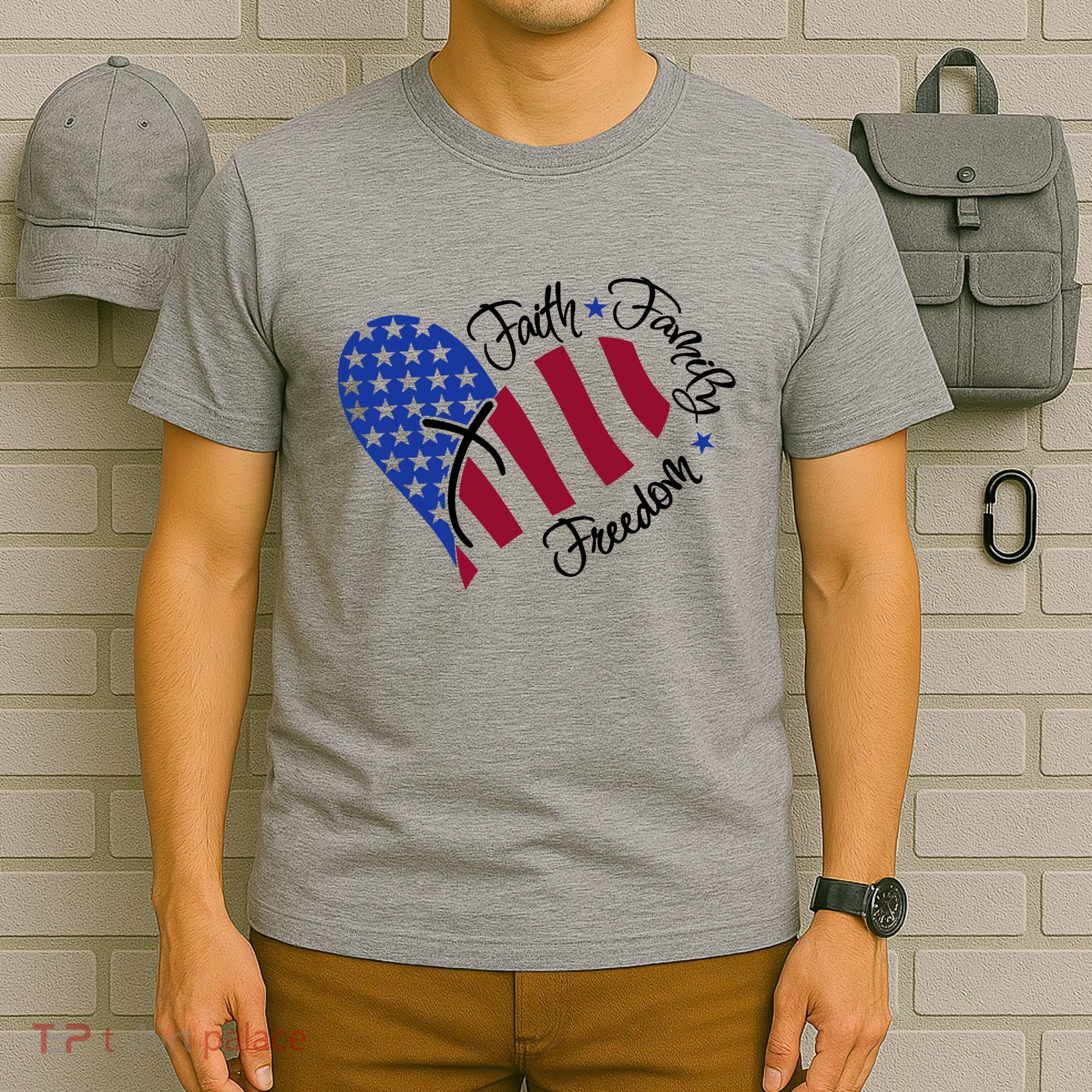 Faith Family Freedom USA Heart T-Shirt