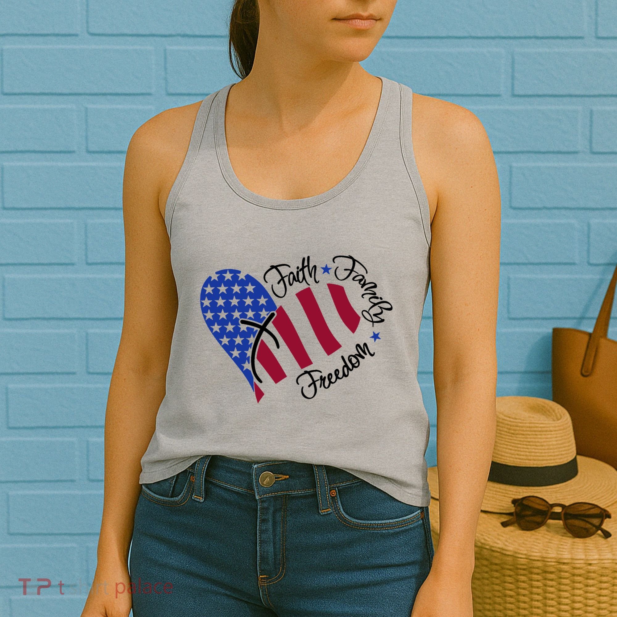 Faith Family Freedom USA Heart Women's Tank Top